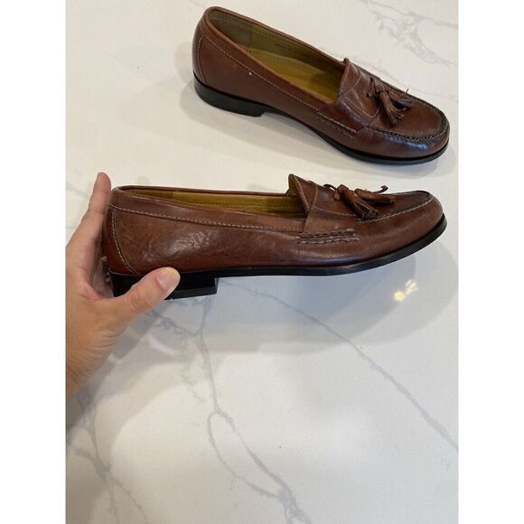 Cole Haan Mens 10 Grand Pinch Tassel Loafers Shoes‎ Brown Leather Saddle Career - Picture 5 of 8